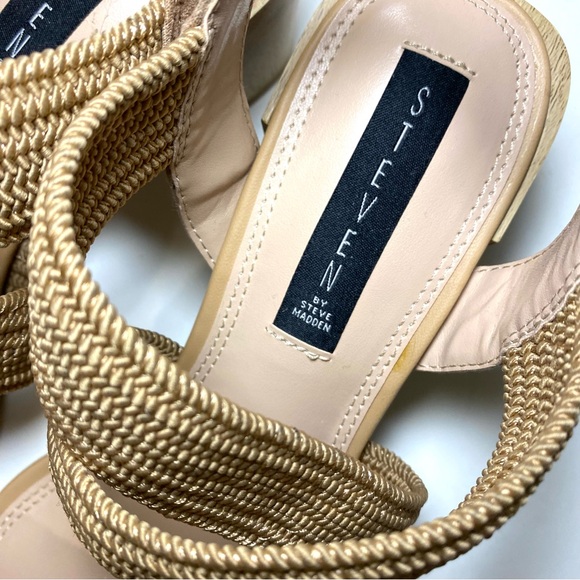 Steven by Steve Madden‎ Radar Woven Crisscross Slingback Sandals Tan Women's 10 - Picture 5 of 8
